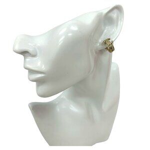 CHANEL Authentic Gold Logo Earrings